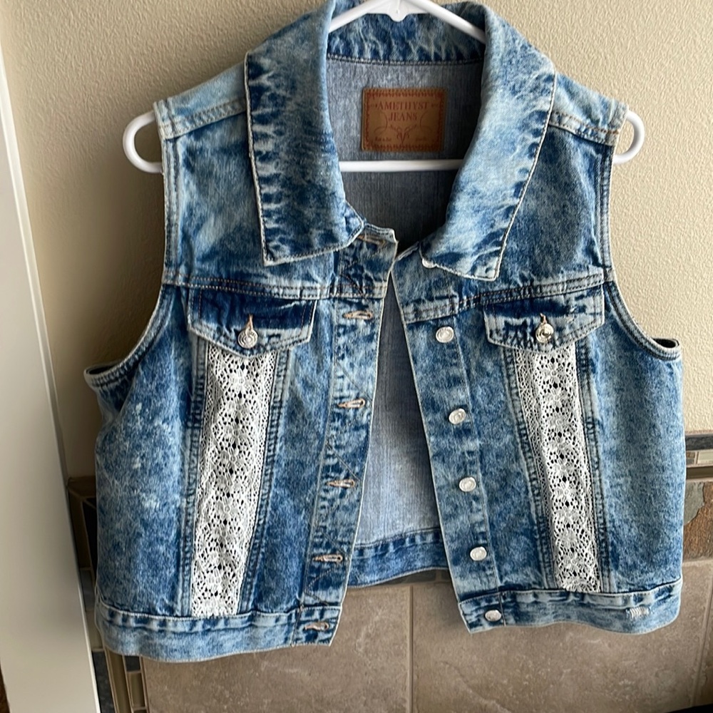 Amethyst Jeans Vest size 1X